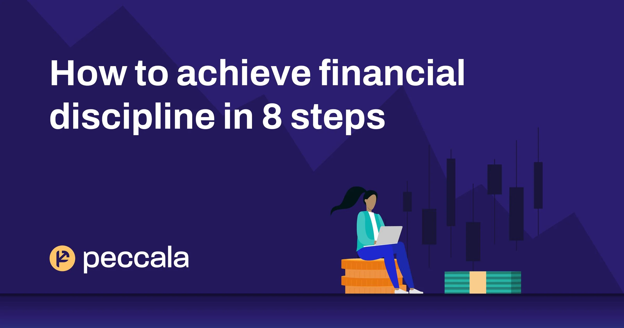 Eight illustrated steps arranged in a circle, showing a path to financial discipline and control.